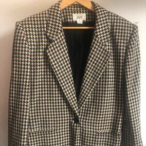 Houndstooth wool Blend Vintage Blazer Jacket size 6